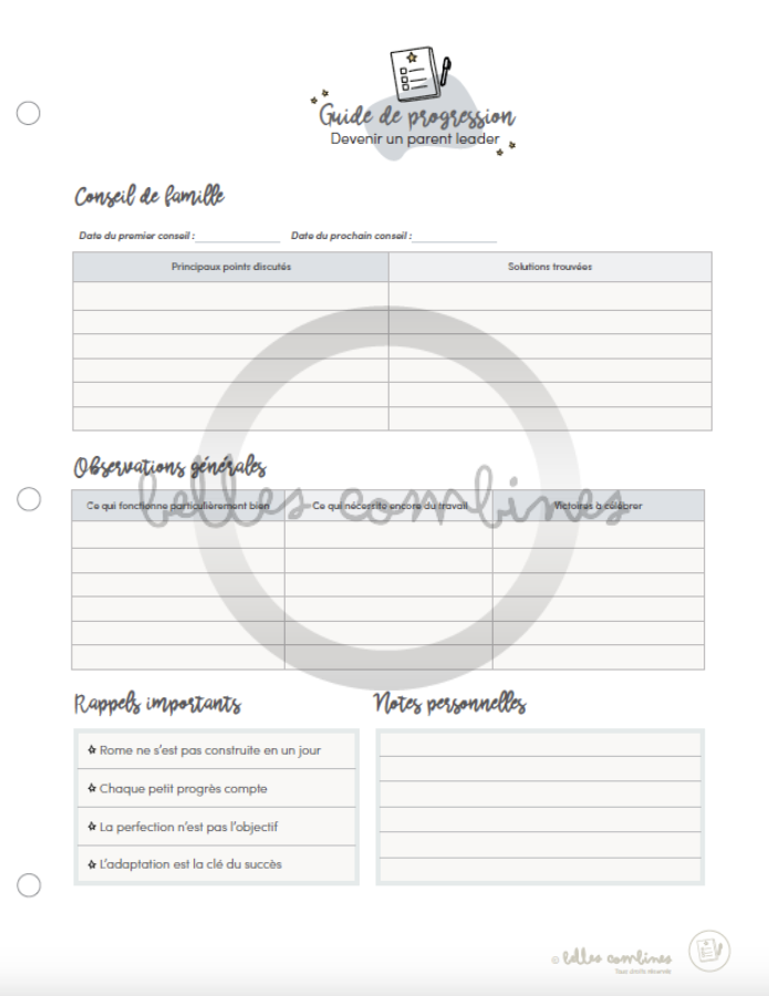 Guide de progression - Devenir un parent leader