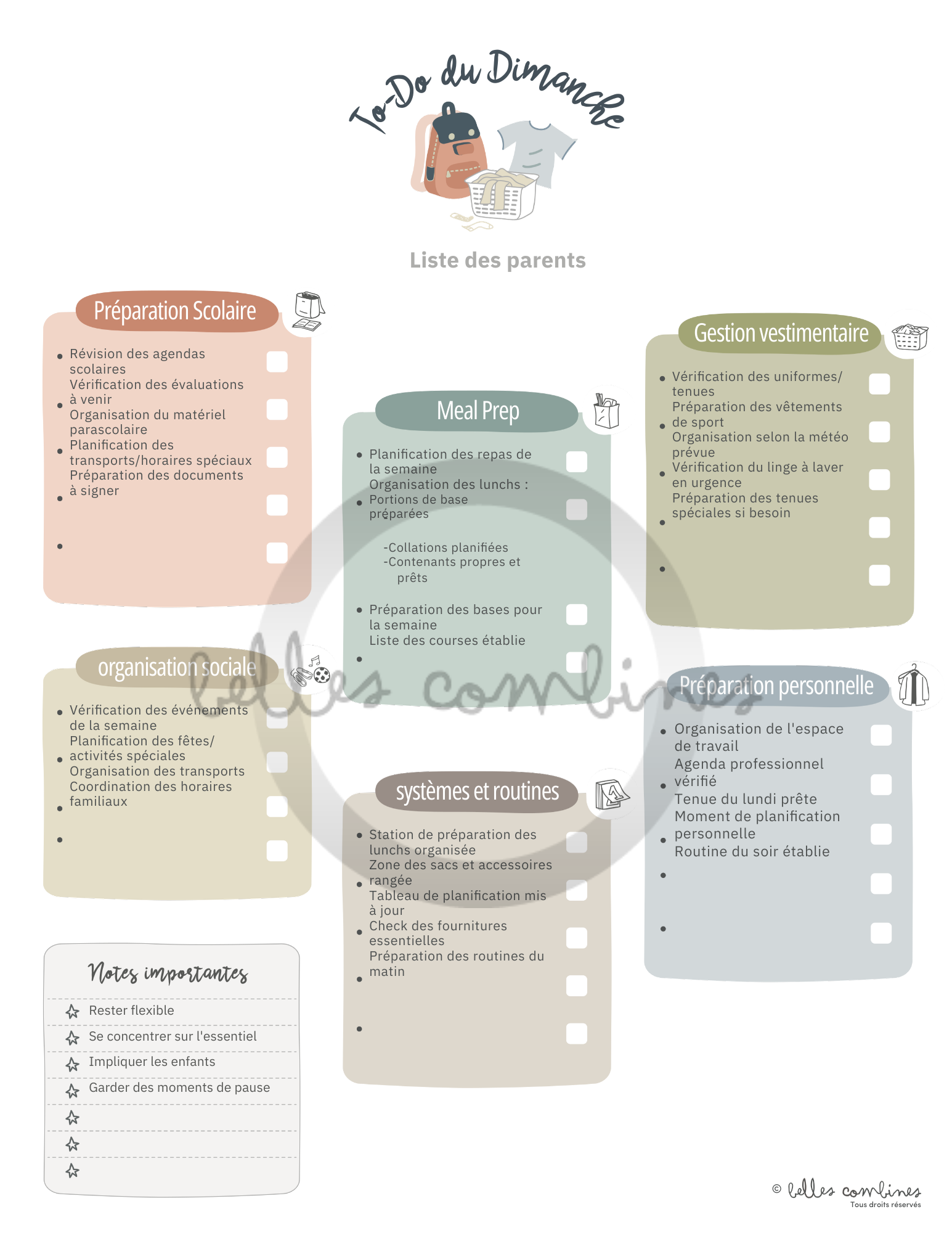 To-do list du dimanche