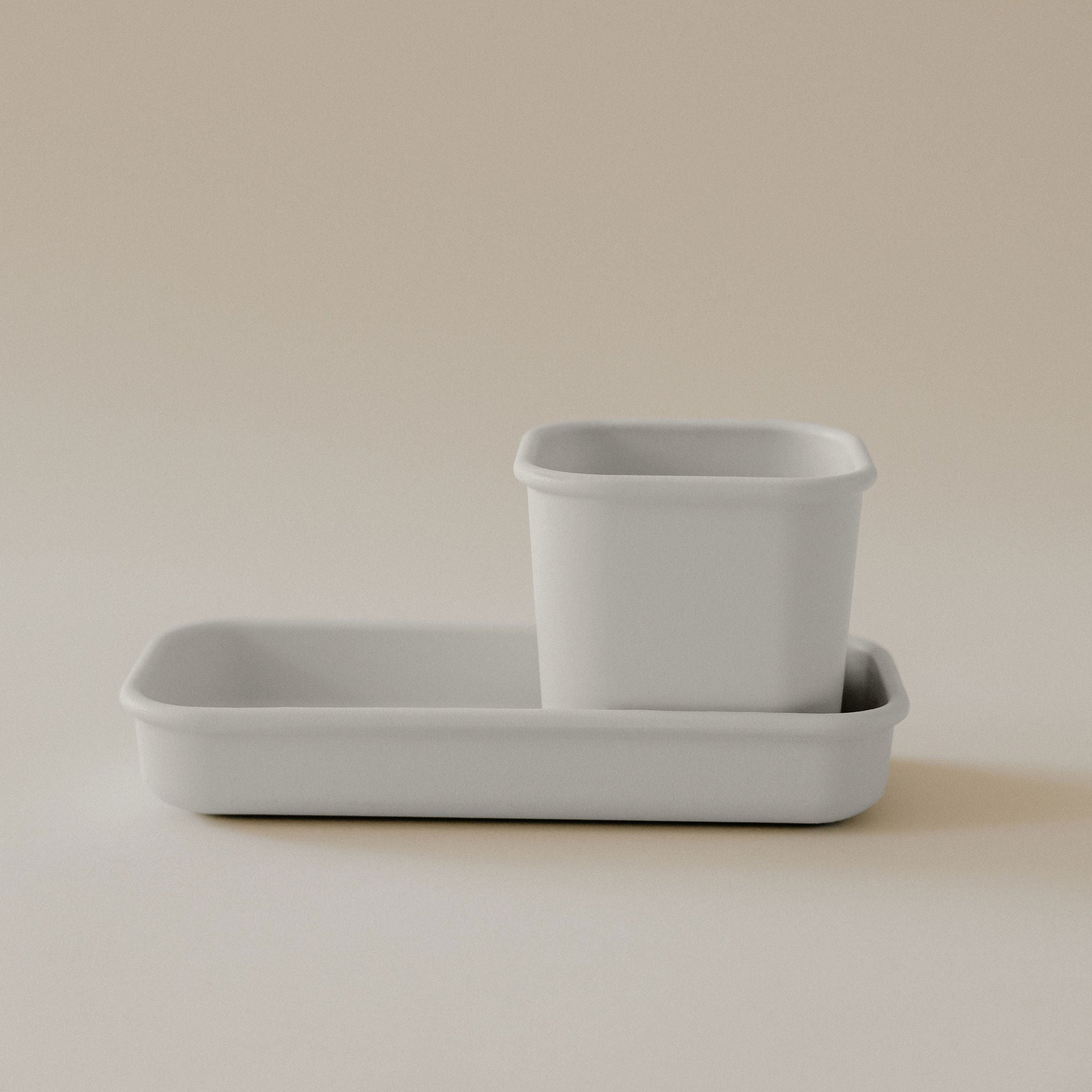 Set of two pots and storage tray Léo