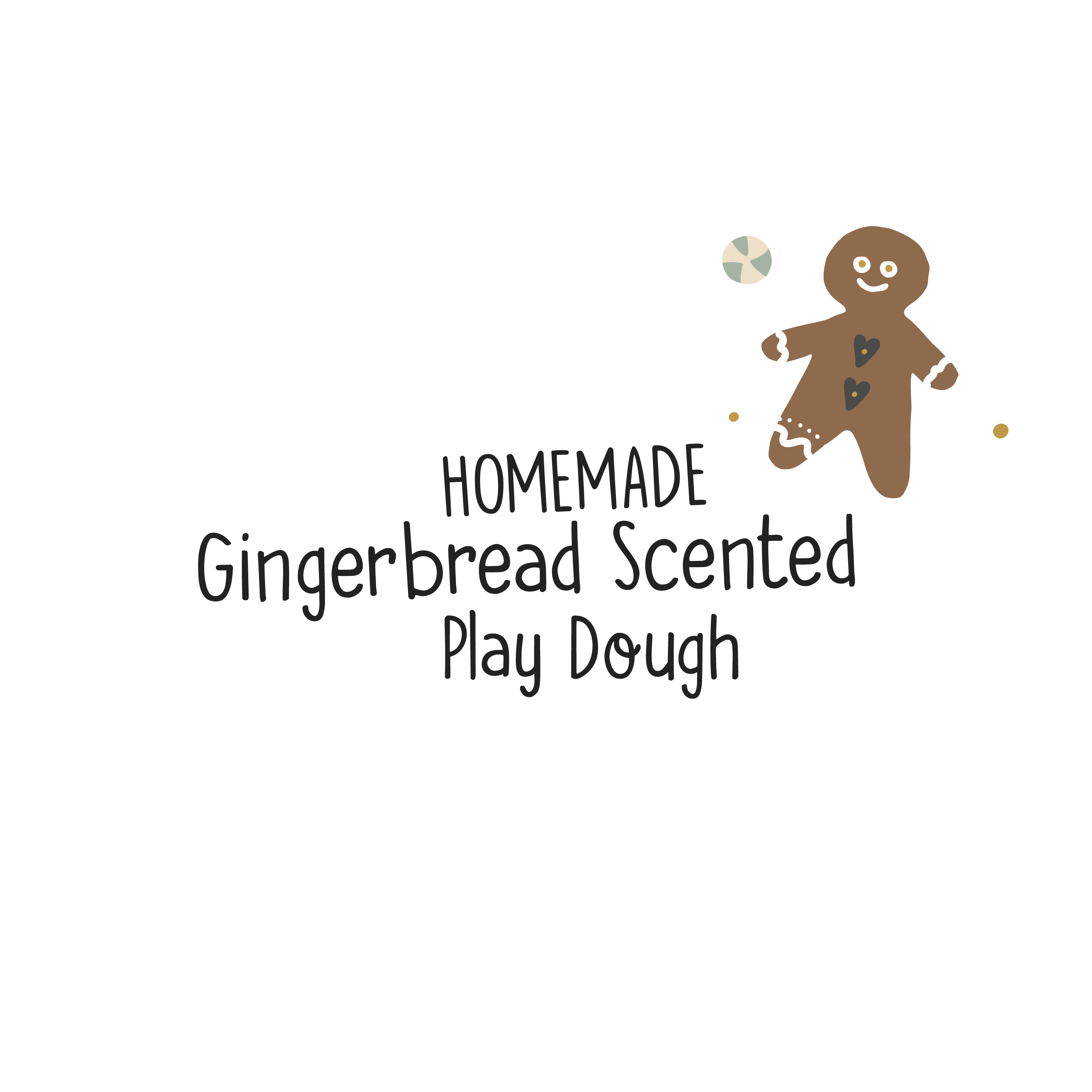 English version of the homemade gingerbread scented play dough recipe to print made by Les Belles Combines