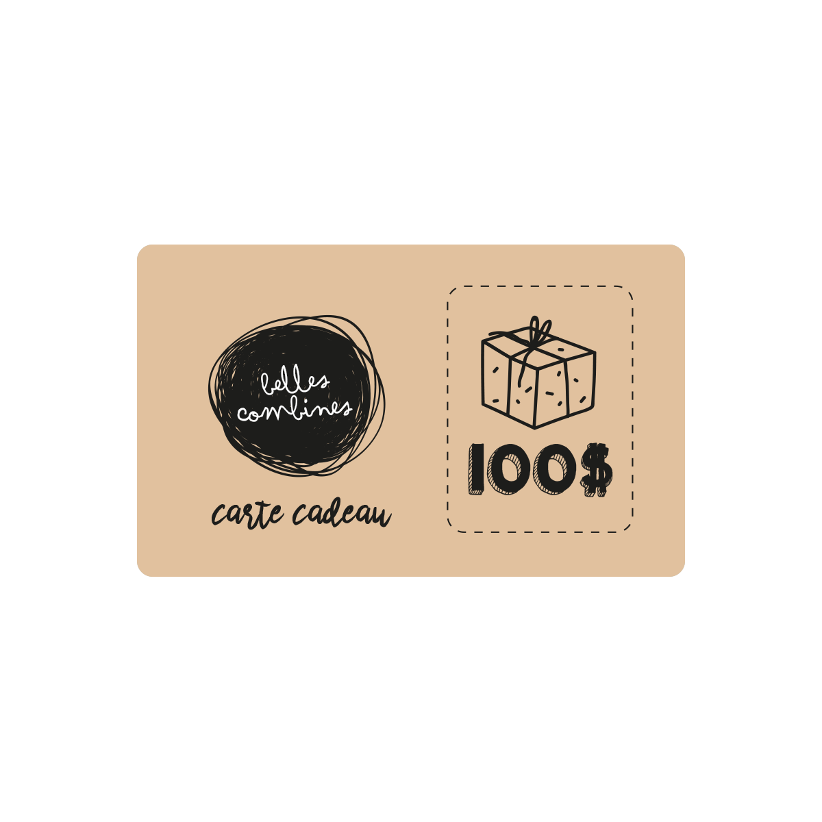 Aperçu de la carte-cadeau de 100$ Les Belles Combines