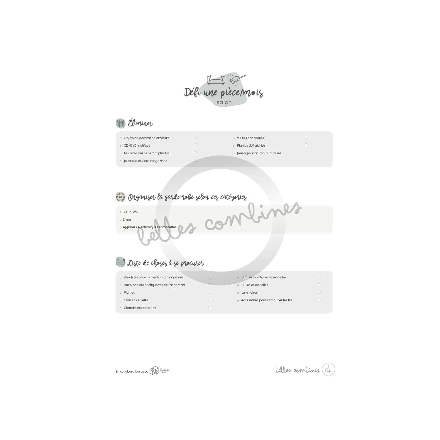 Défi 1 pièce/mois salon