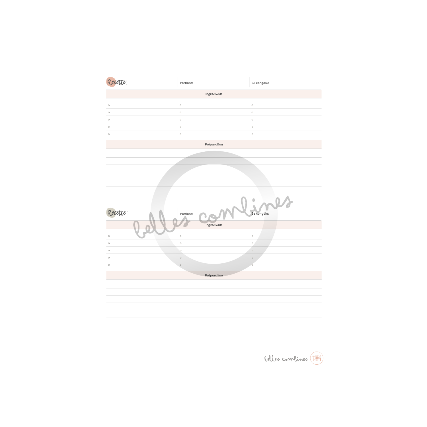 recipe card