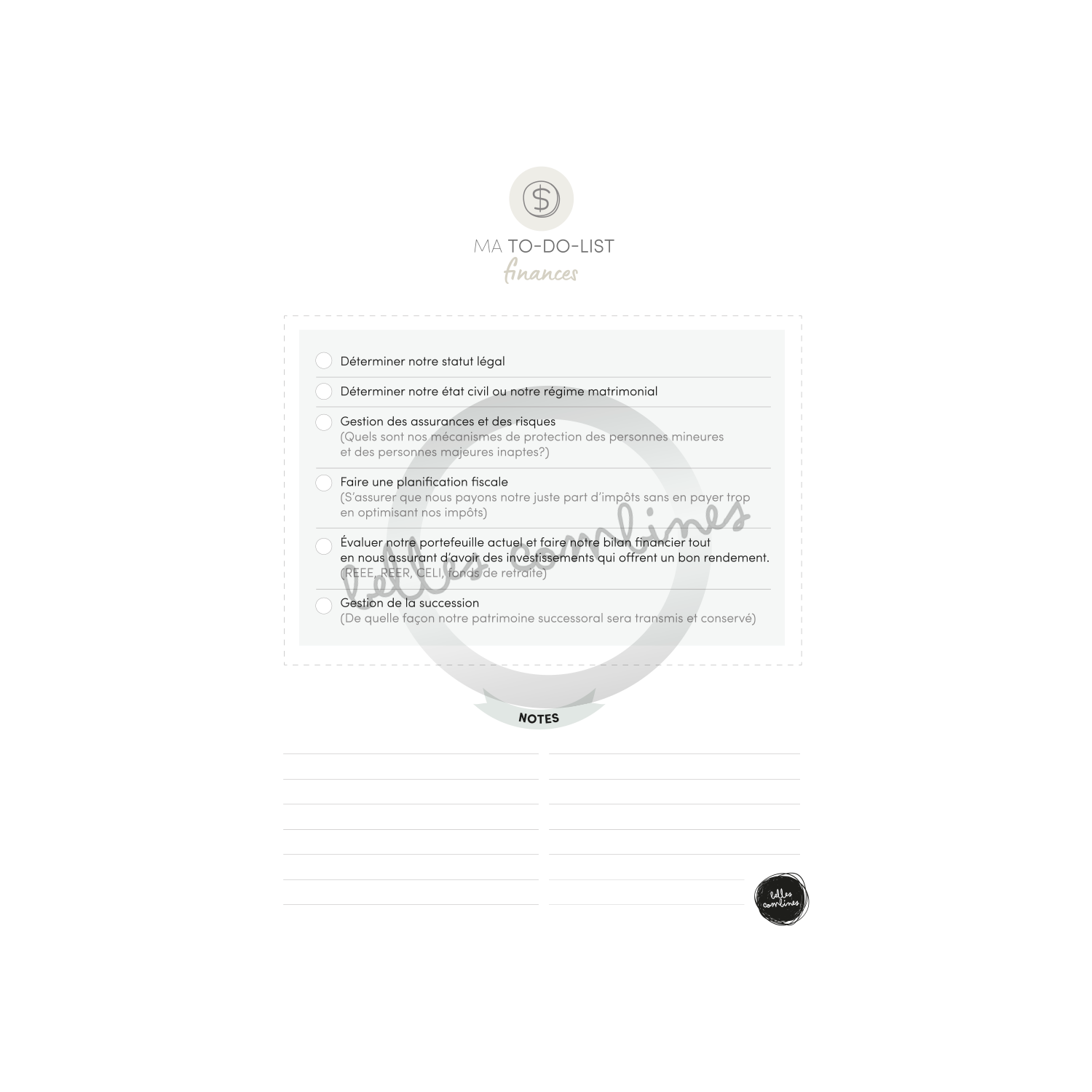 To do list financière