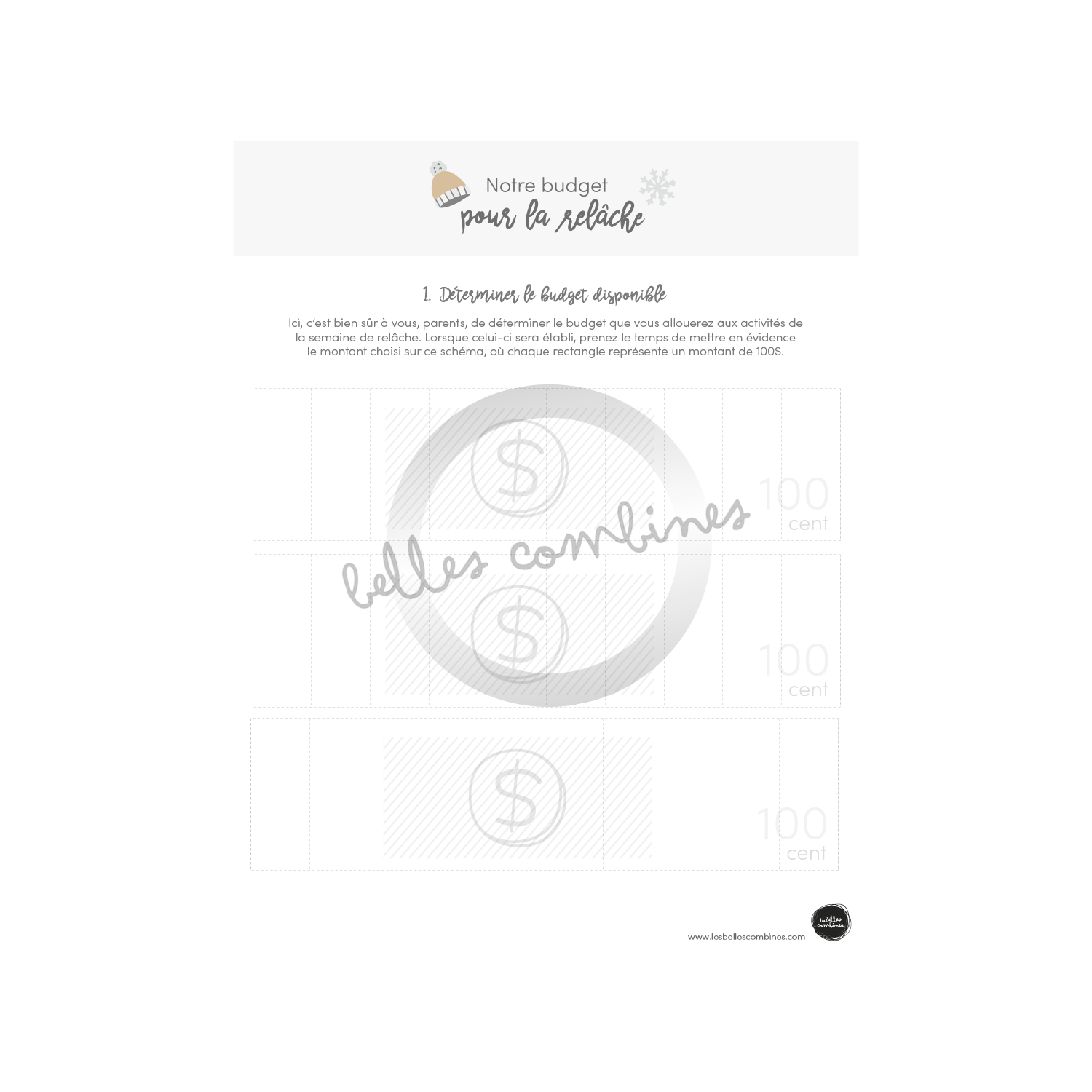 Notre budget pour la relâche