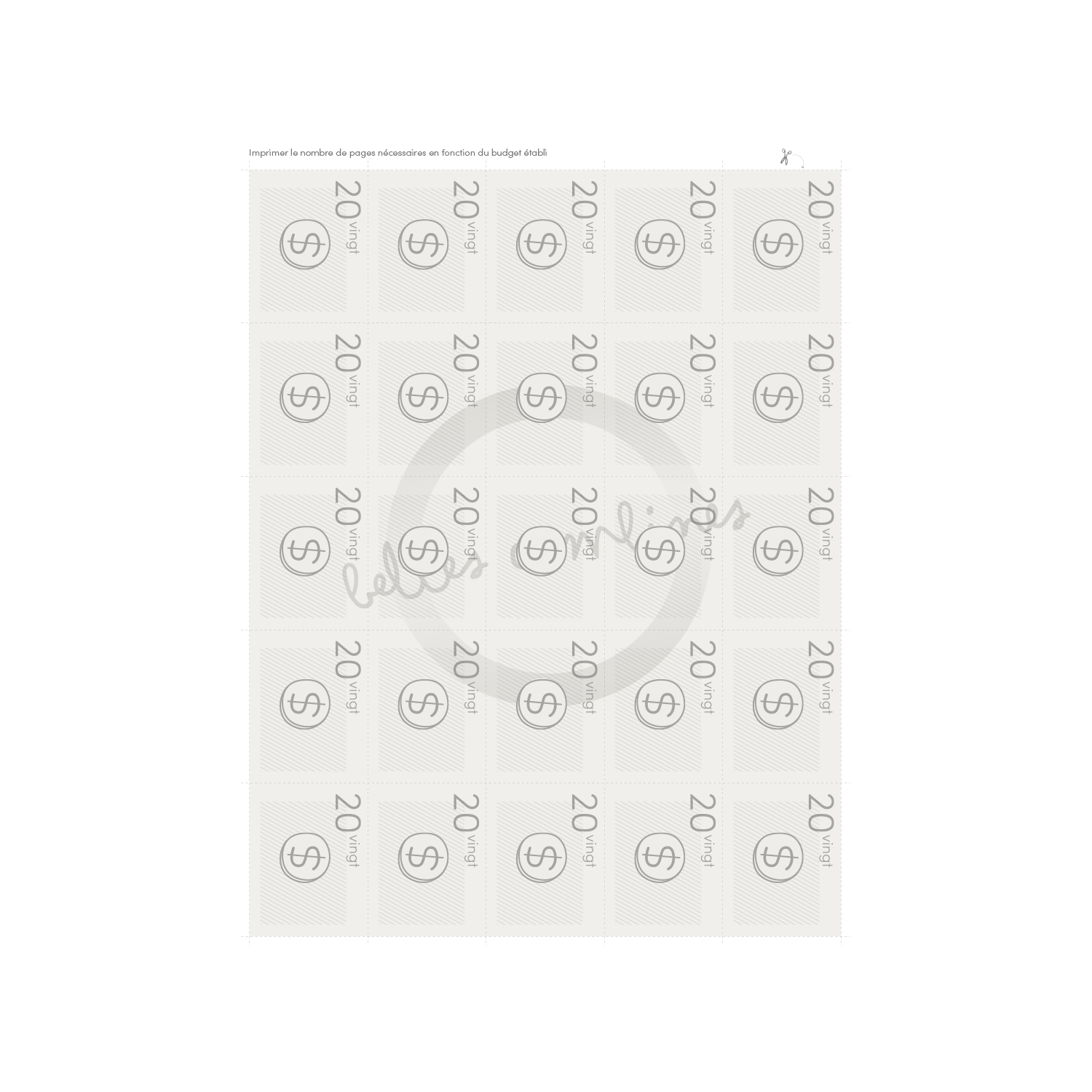 Notre budget pour la relâche