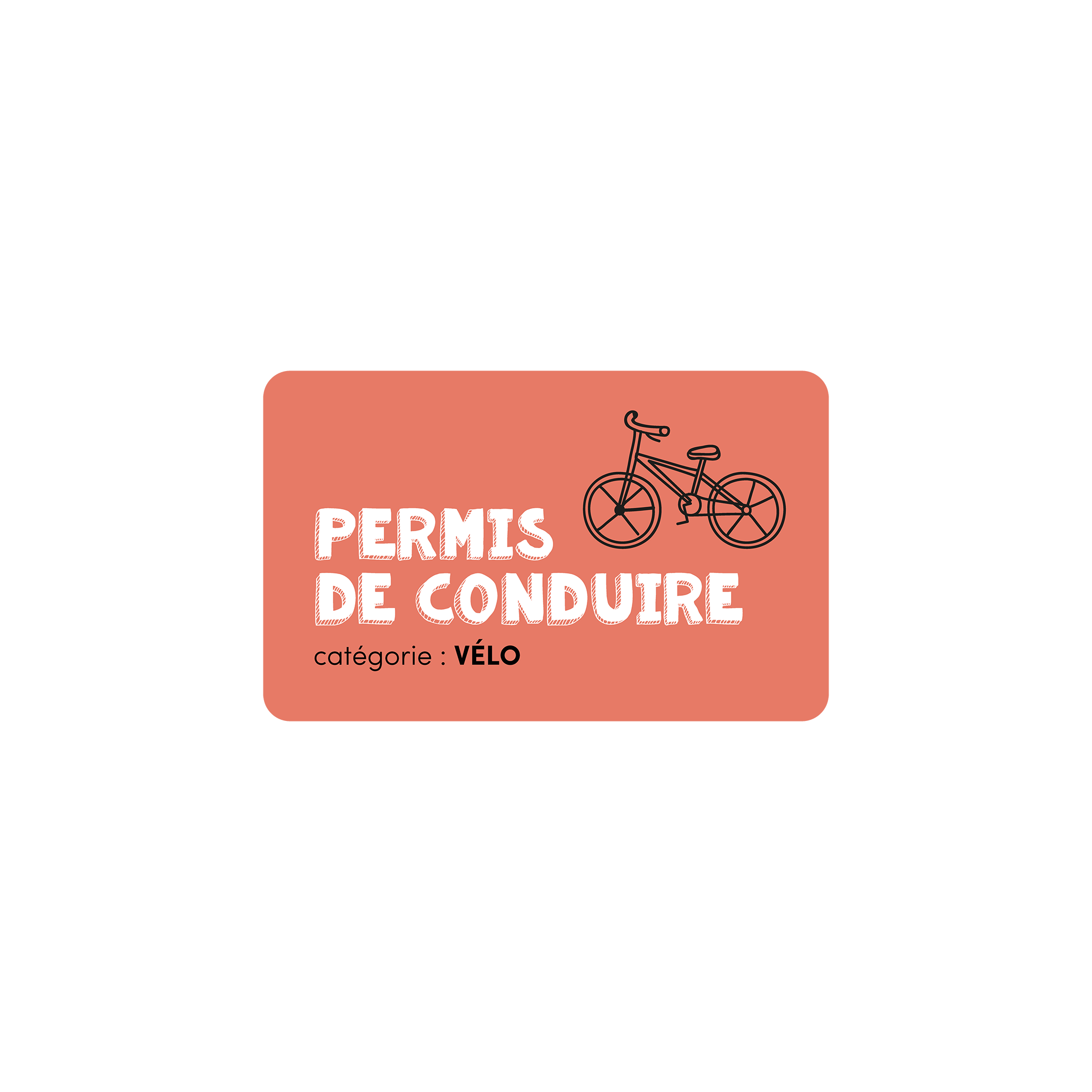 Version française du logo de la petite combine à imprimer Permis de conduire un vélo Les Belles Combines