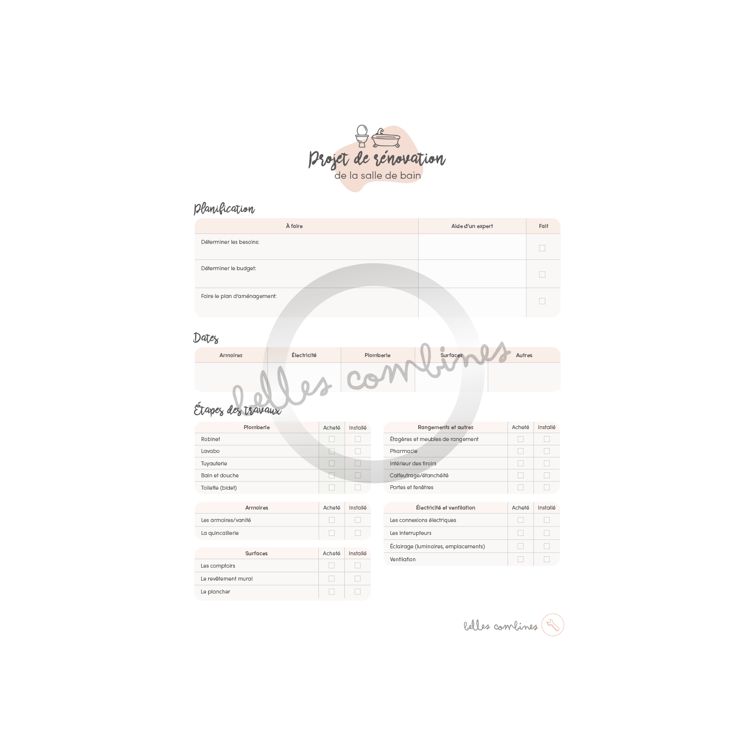 Notre projet de rénovations - Salle de bain