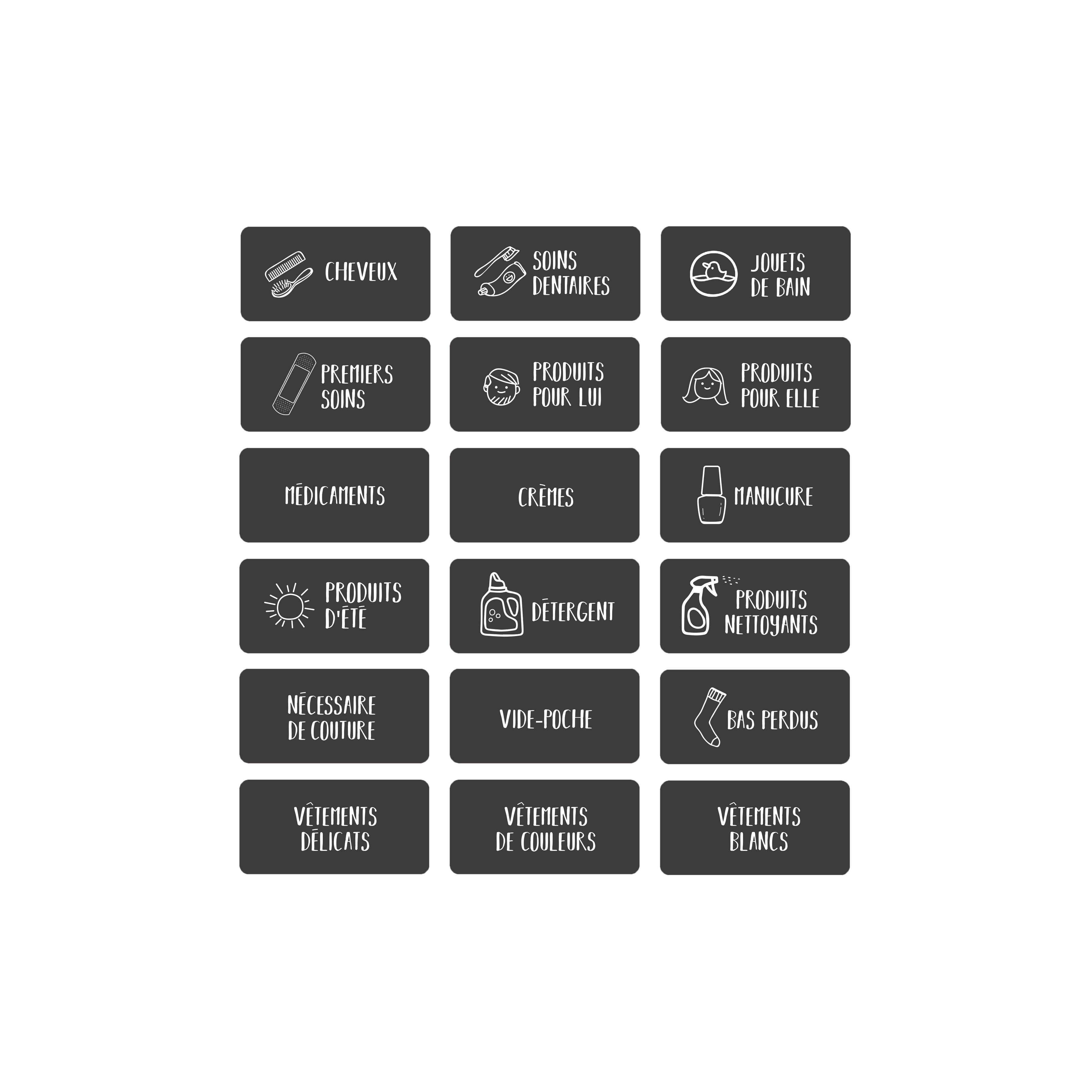 Aperçu des étiquettes de rangement pour la salle de bain style scandinave Les Belles Combines