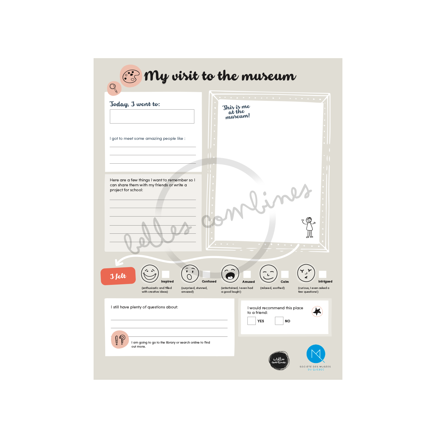 English version of the document to print My visit to the museum Les Belles Combines