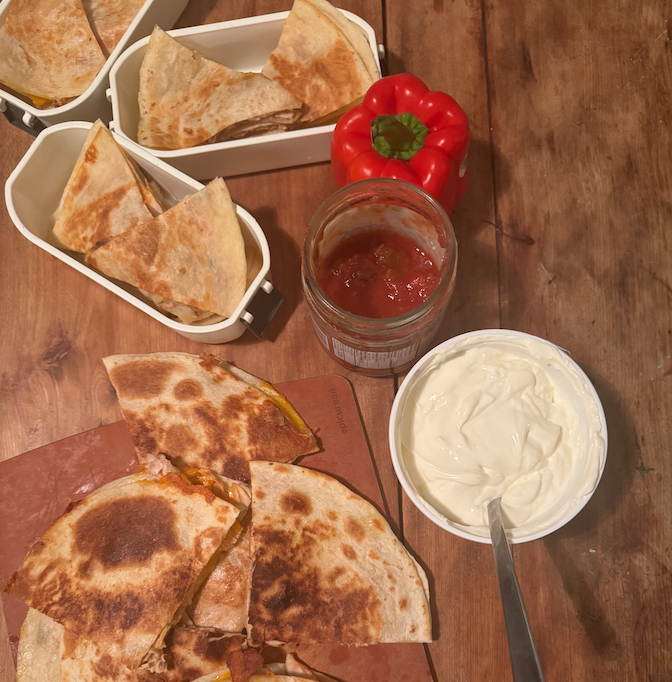 Quesadillas de poulet pour la boîte à lunch