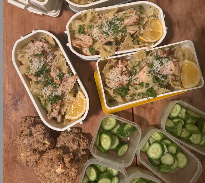 Salade de pâtes au poulet citronné pour la boîte à lunch