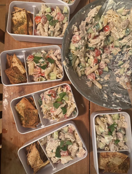 Salade de pâtes grecques au poulet pour boîte à lunch