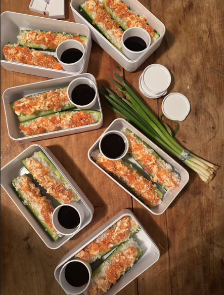 Bateaux de concombre façon sushi pour boîte à lunch