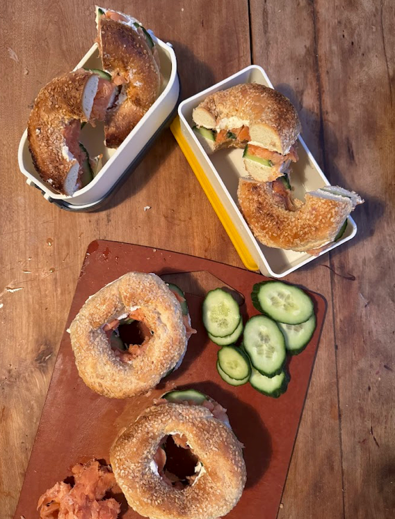 Bagel au saumon fumé pour la boîte à lunch