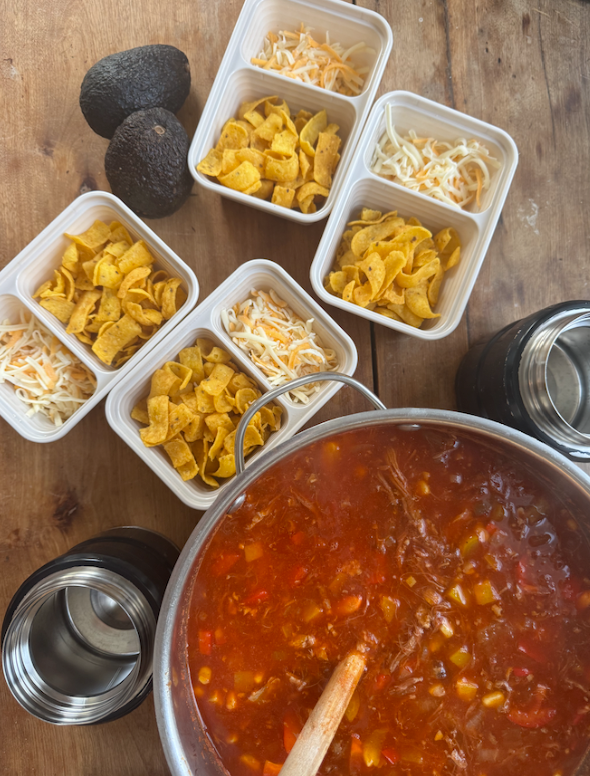 Soupe tortillas aux saveurs mexicaines pour la boite à lunch