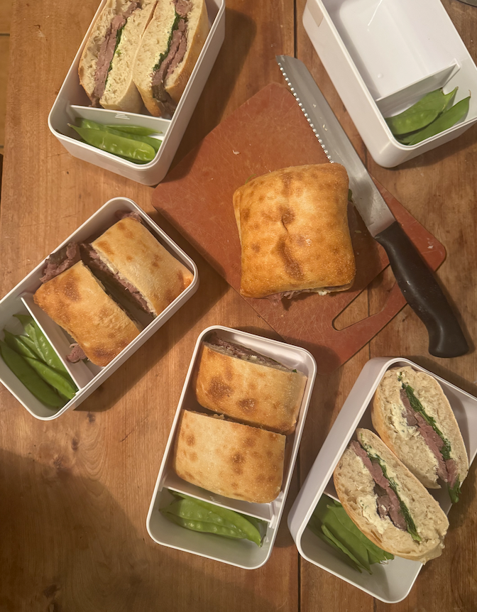 Sandwich au bœuf et boursin pour la boîte à lunch