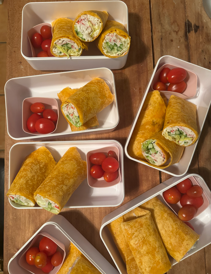 Wrap californien au crabe pour la boîte à lunch