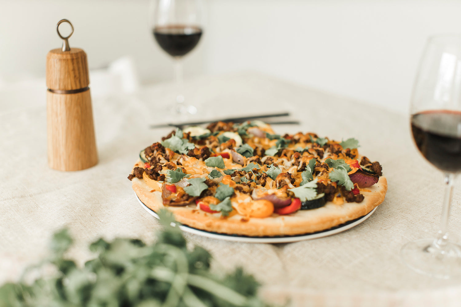 Pizza aux légumes grillés