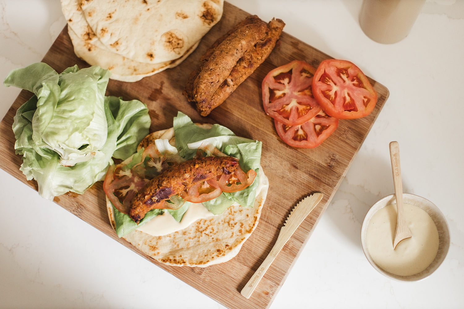 Keftas de porc sur pain naan