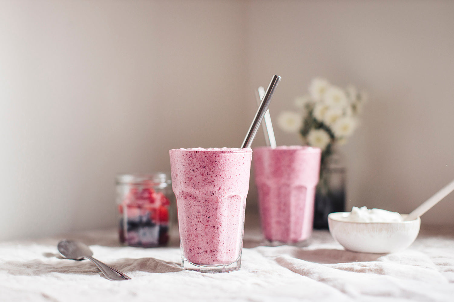 Lait frappé aux petits fruits
