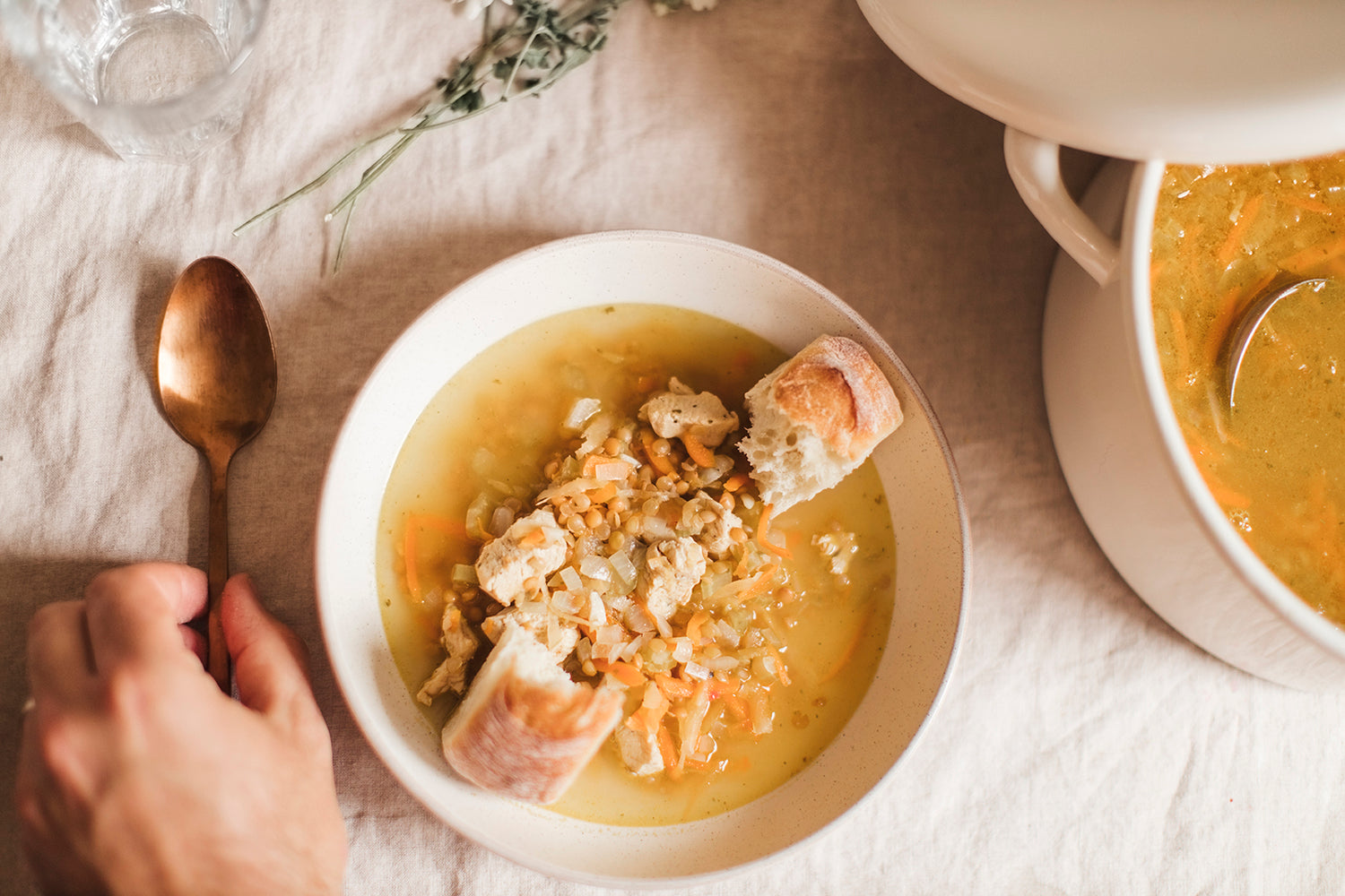 Soupe réconfortante au poulet