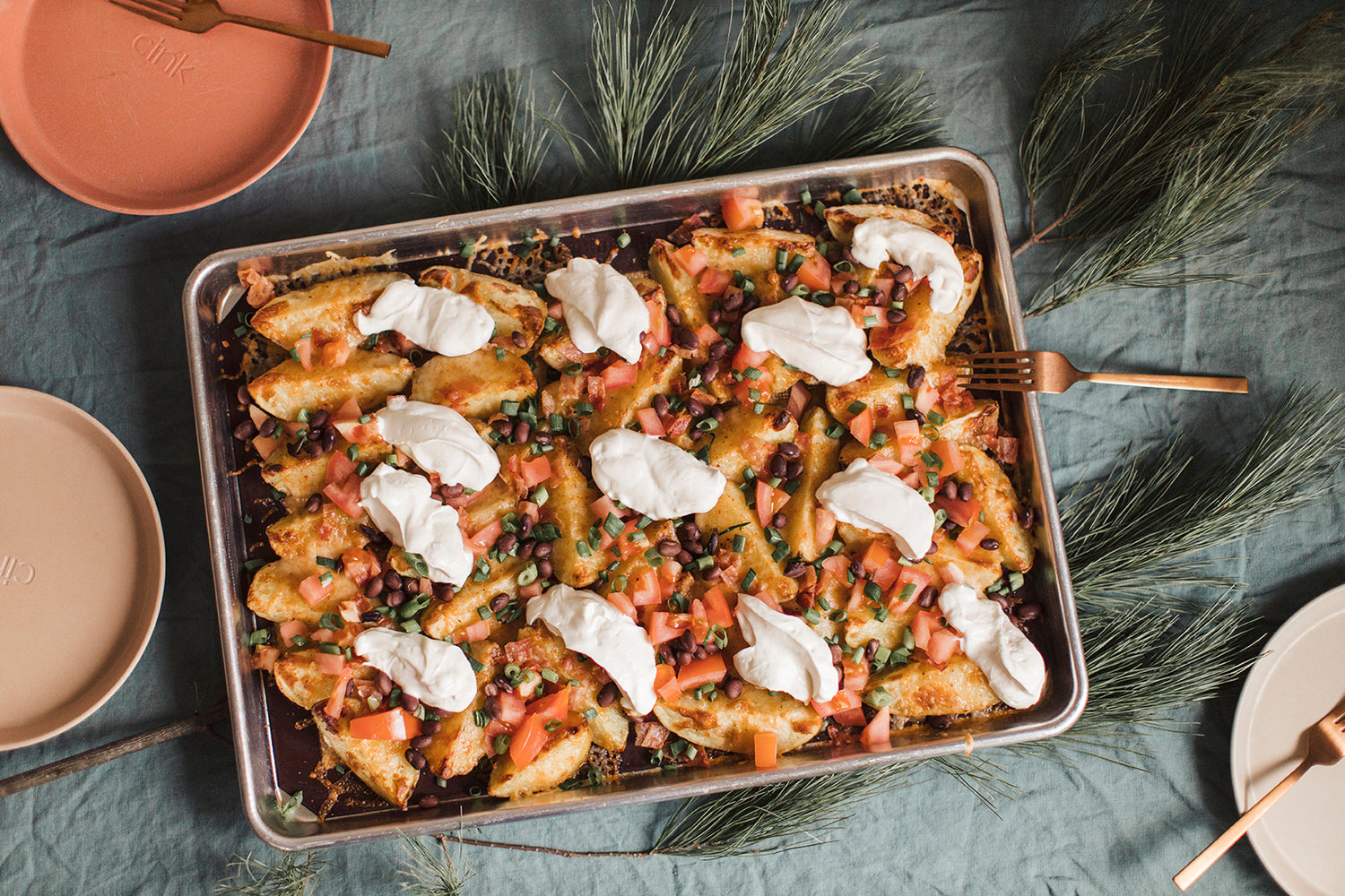 Nachos de quartiers de pommes de terre