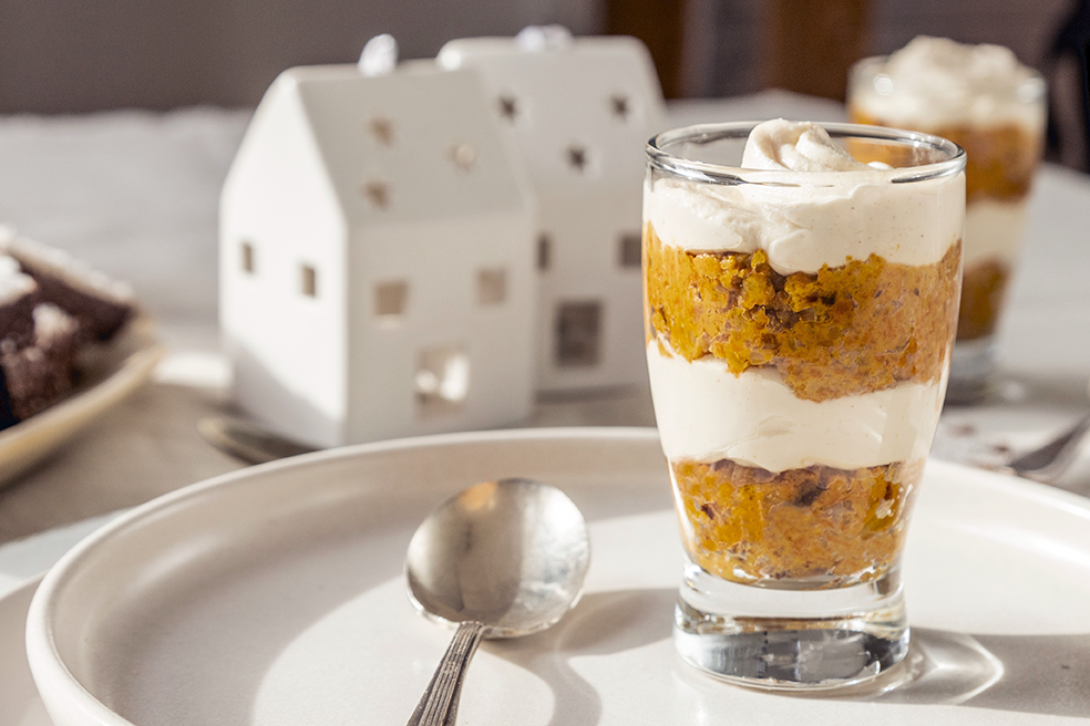 Verrines de gâteau aux carottes