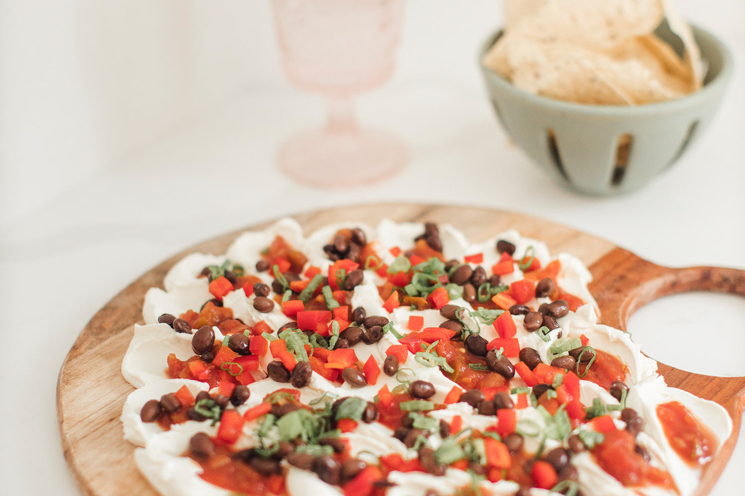 Nachos cream cheese board