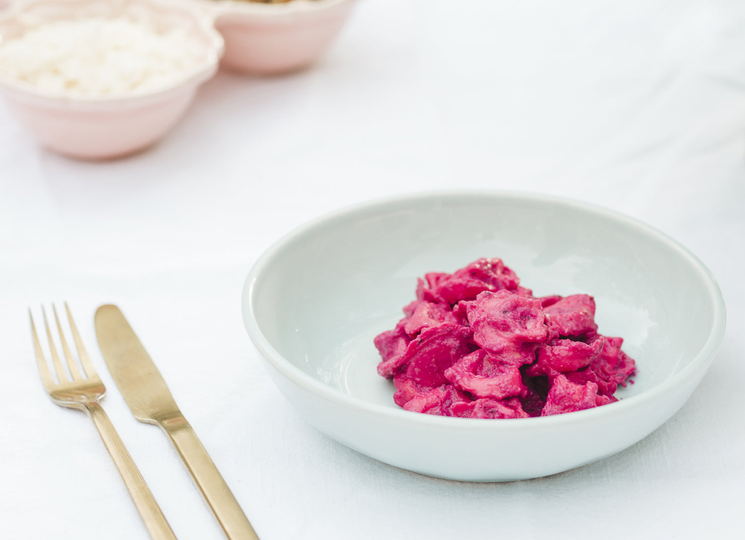 Tortellinis sauce aux betteraves