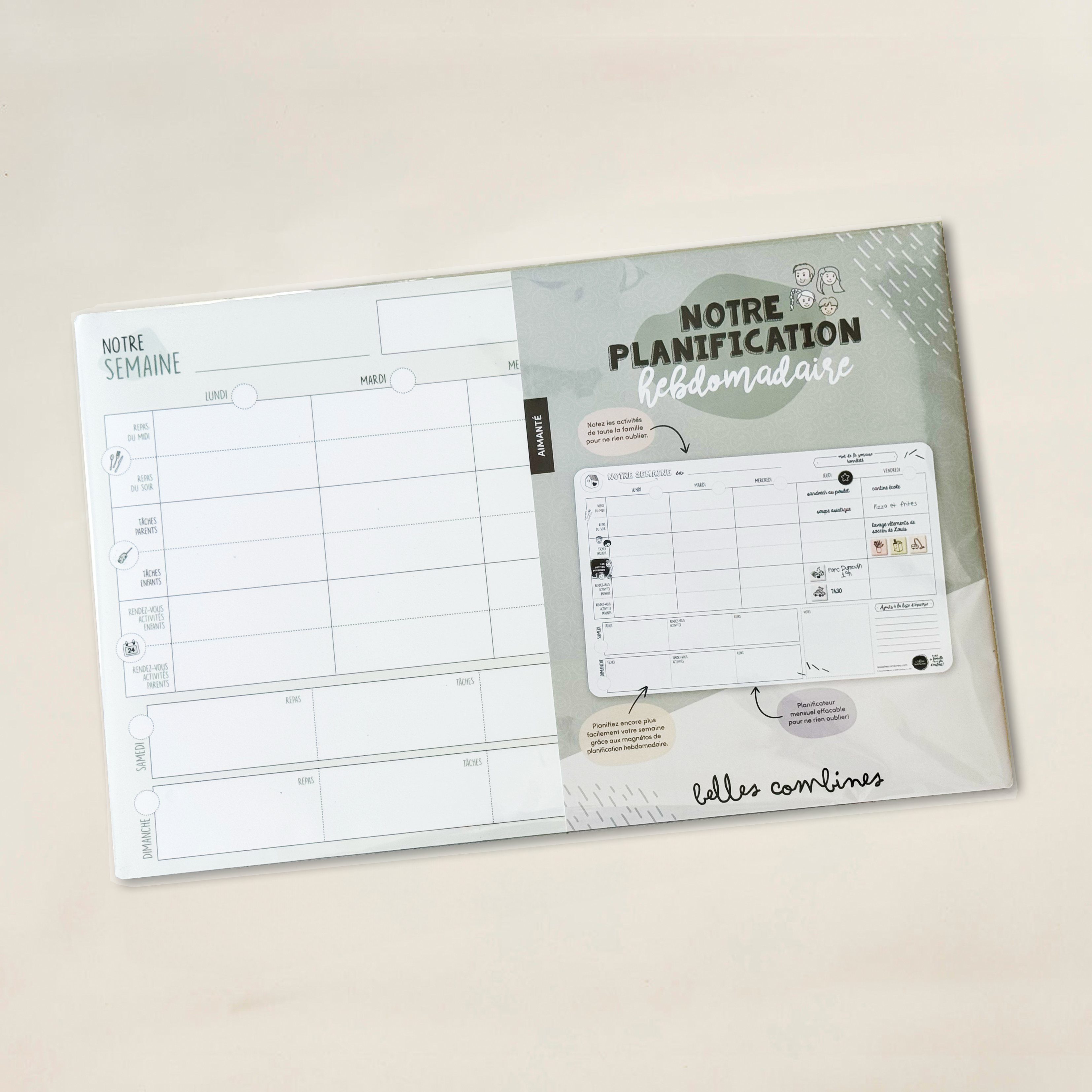 Weekly Family Planner - COLOR VERSION - With Dry Erase Pens