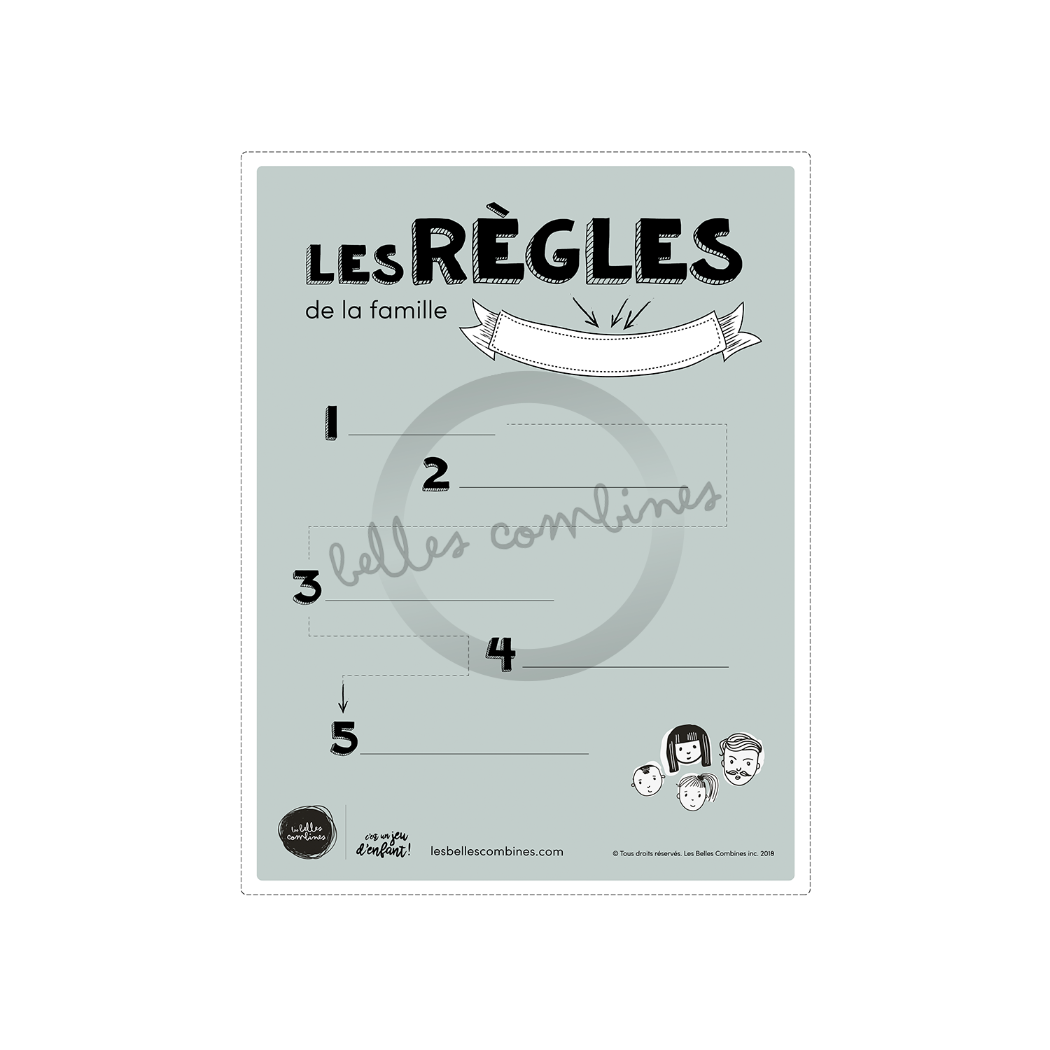 Affiche des règles de la famille à compléter