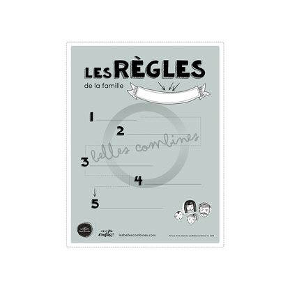 Affiche des règles de la famille à compléter