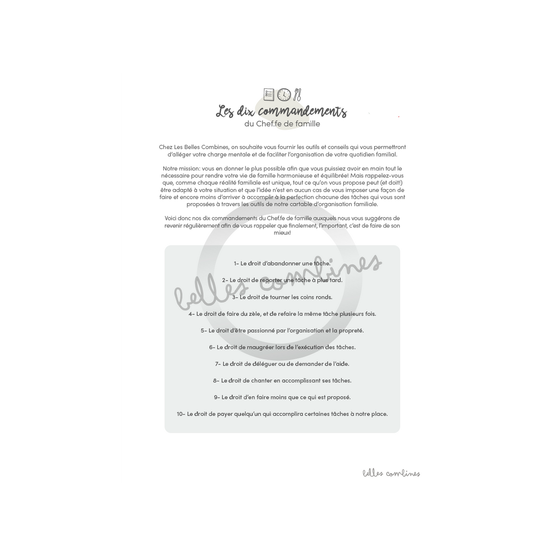 10 Commandments of the Head of the Family