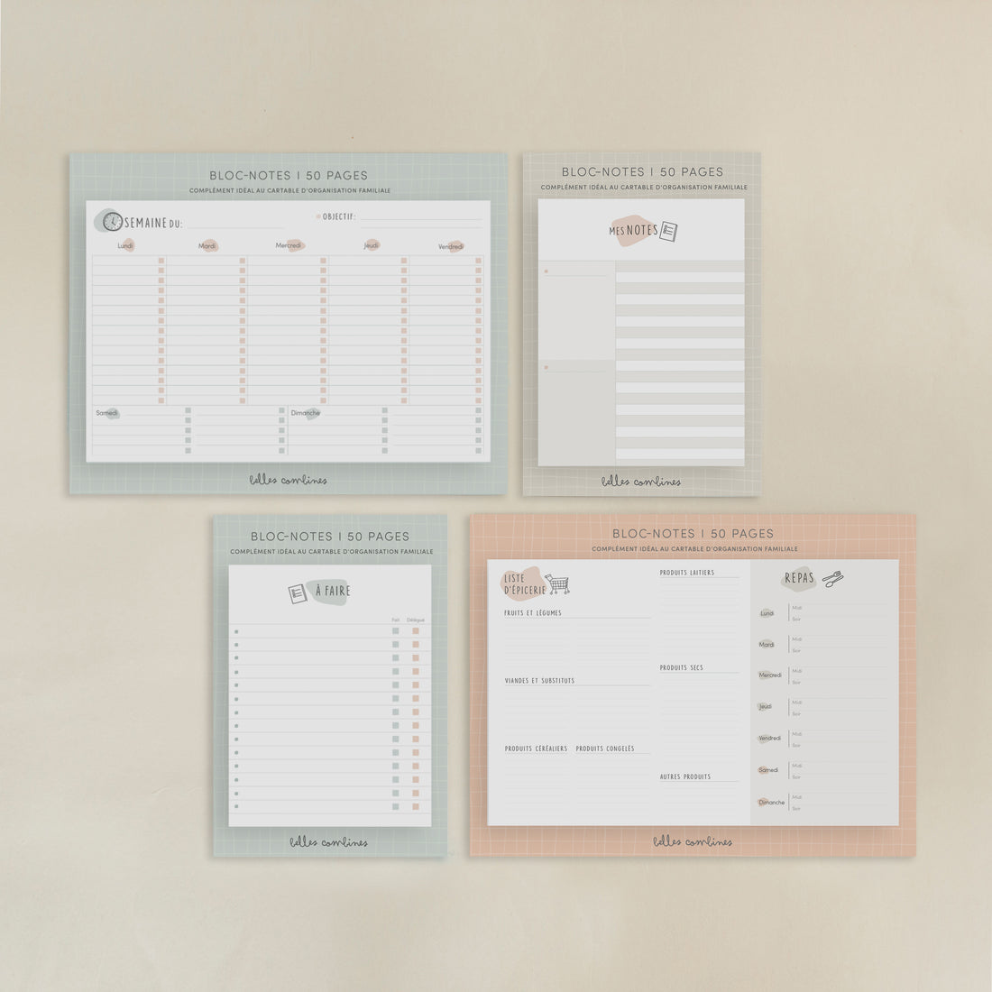 Set of 4 notepads