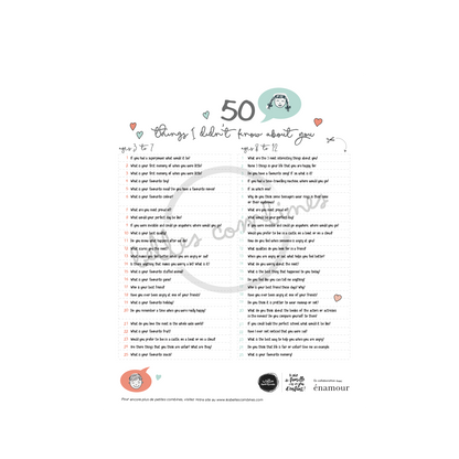 English version of the 50 things I didn&