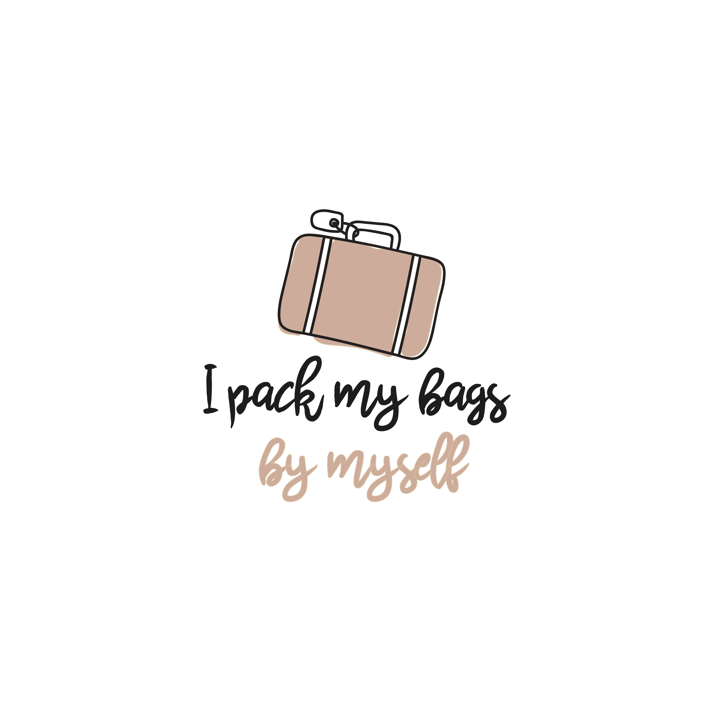 English version of the logo of the I pack my bags by myself document made by Les Belles Combines
