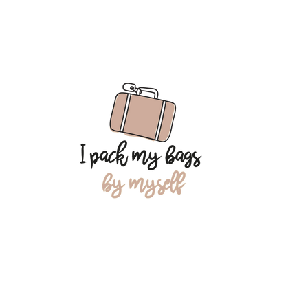 English version of the logo of the I pack my bags by myself document made by Les Belles Combines