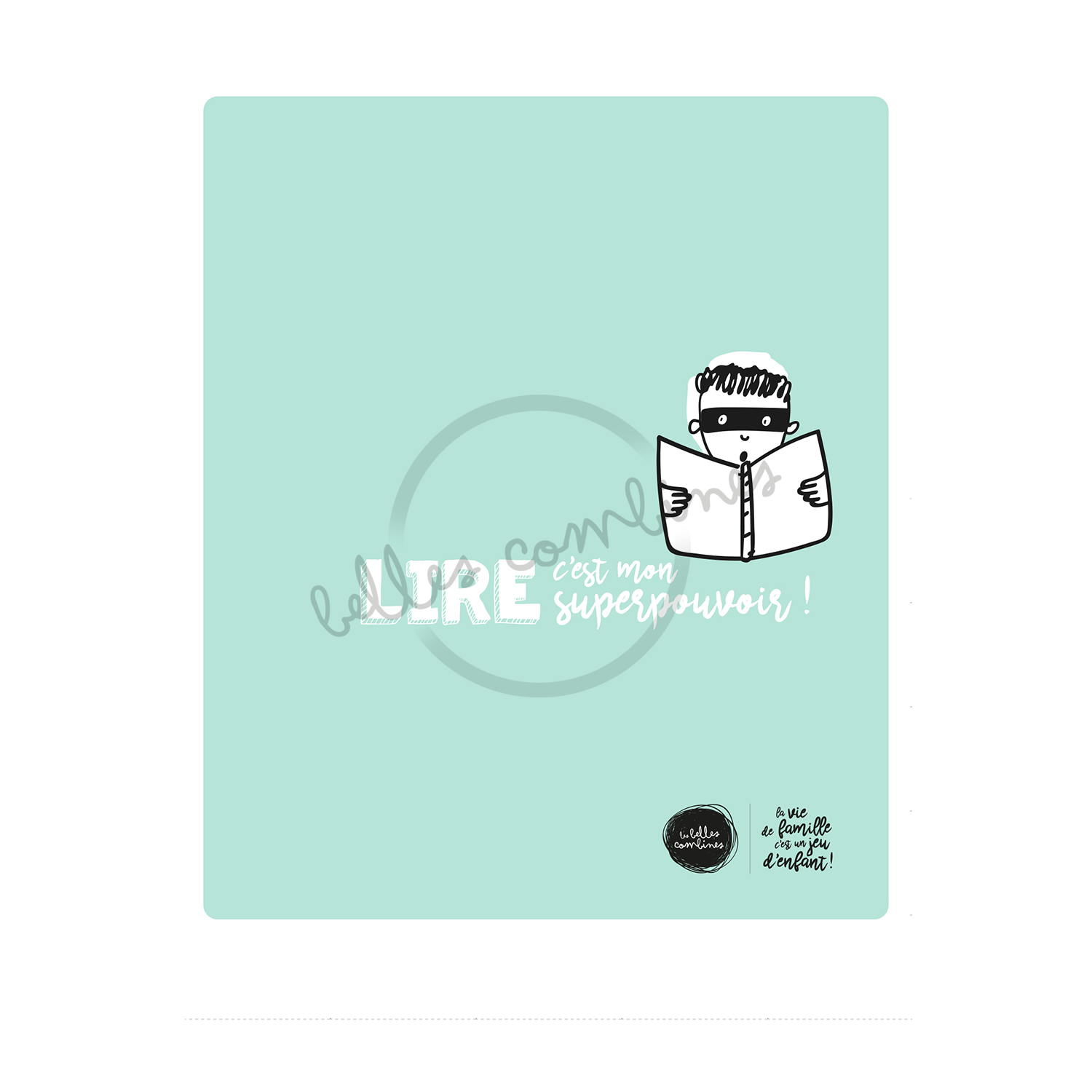 Version française de la page couverture du cahier Lire, c&