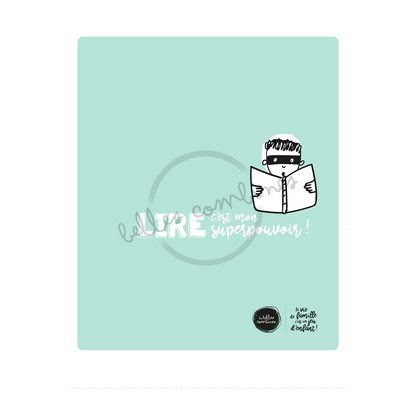 Version française de la page couverture du cahier Lire, c&