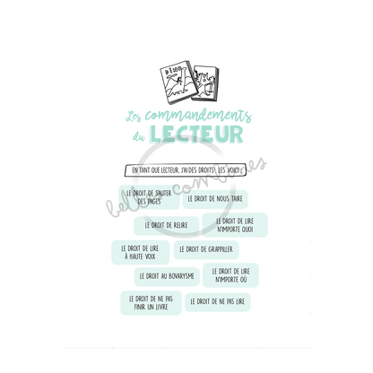 Version française des commandements du lecteur du cahier Lire, c&