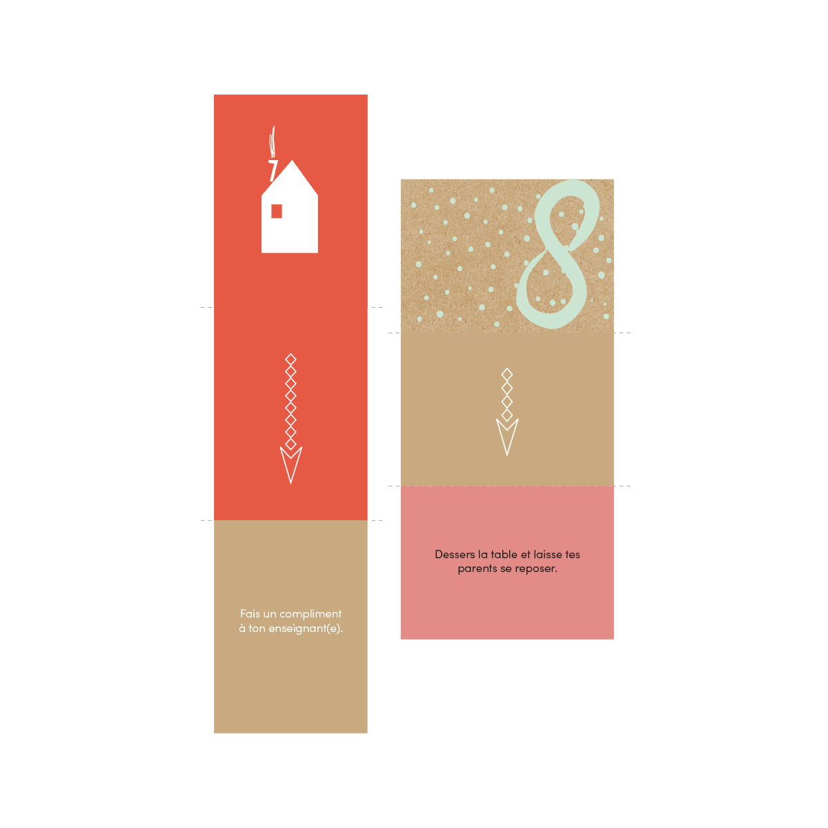 Aperçu de deux fiches du calendrier de l&