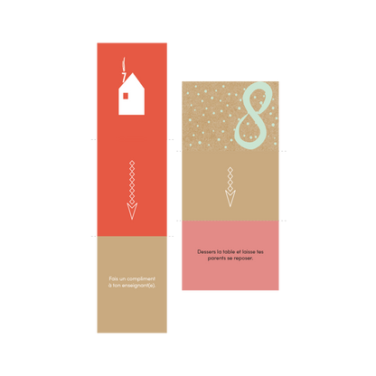 Aperçu de deux fiches du calendrier de l&