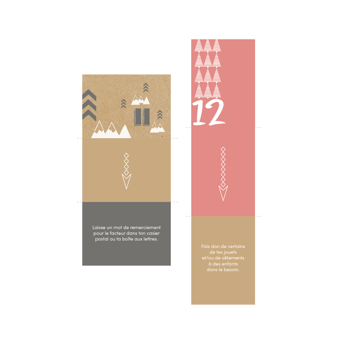 Aperçu de deux fiches du calendrier de l&