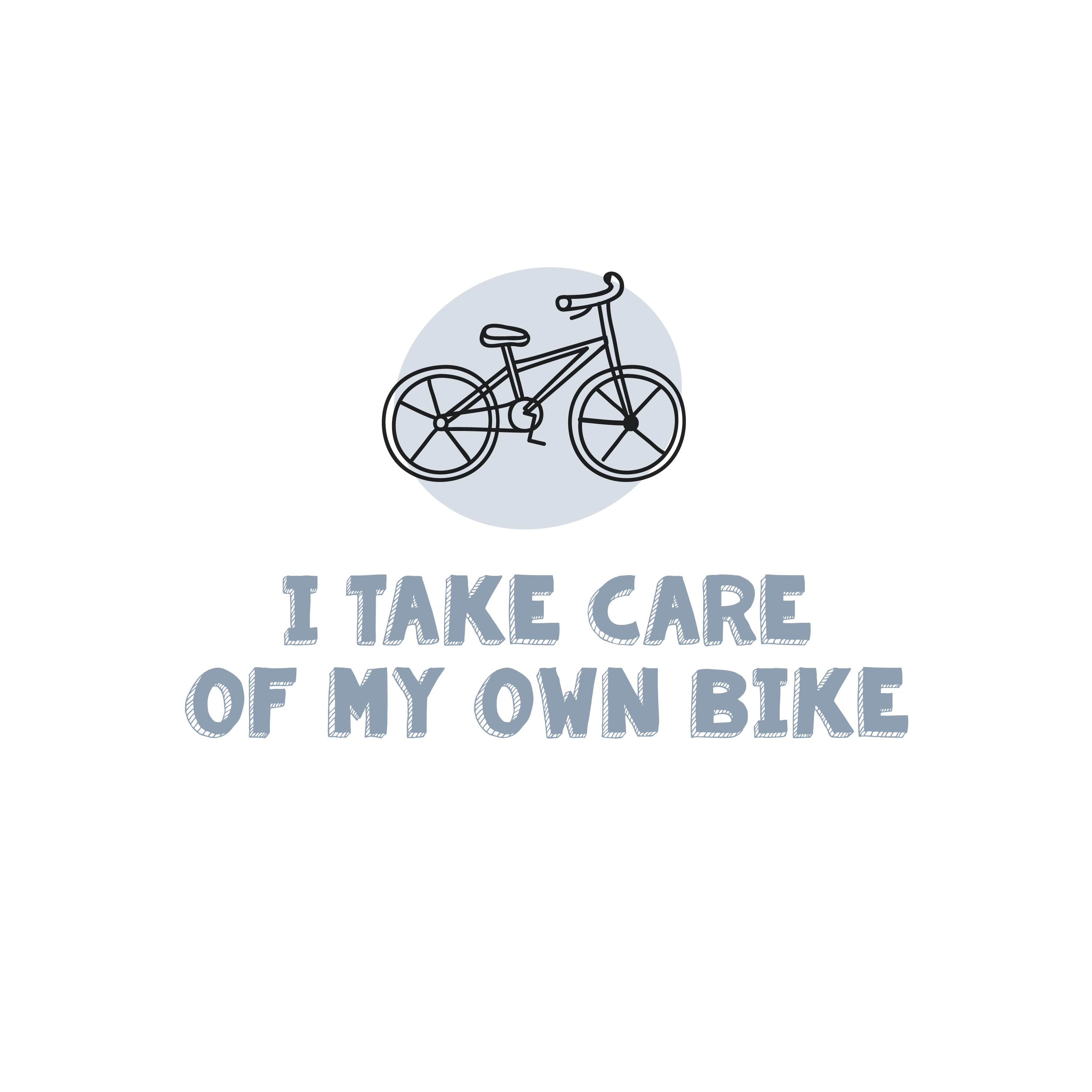 English version of the logo of the I take care of my own bike document to print made by Les Belles Combines