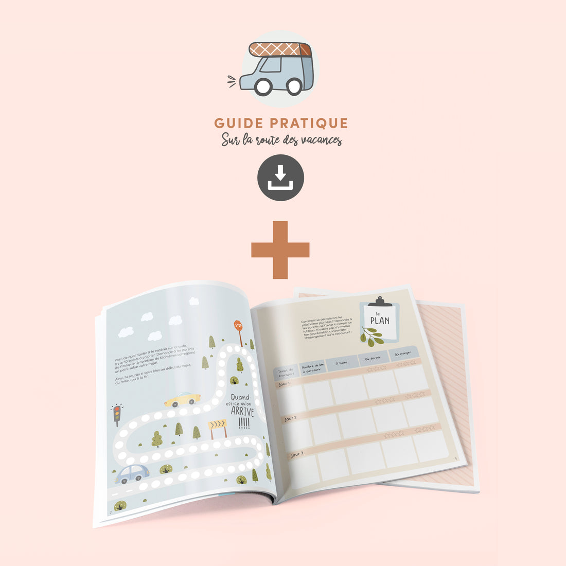 Guide pratique téléchargeable pour le parent + journal de voyage imprimé pour l&