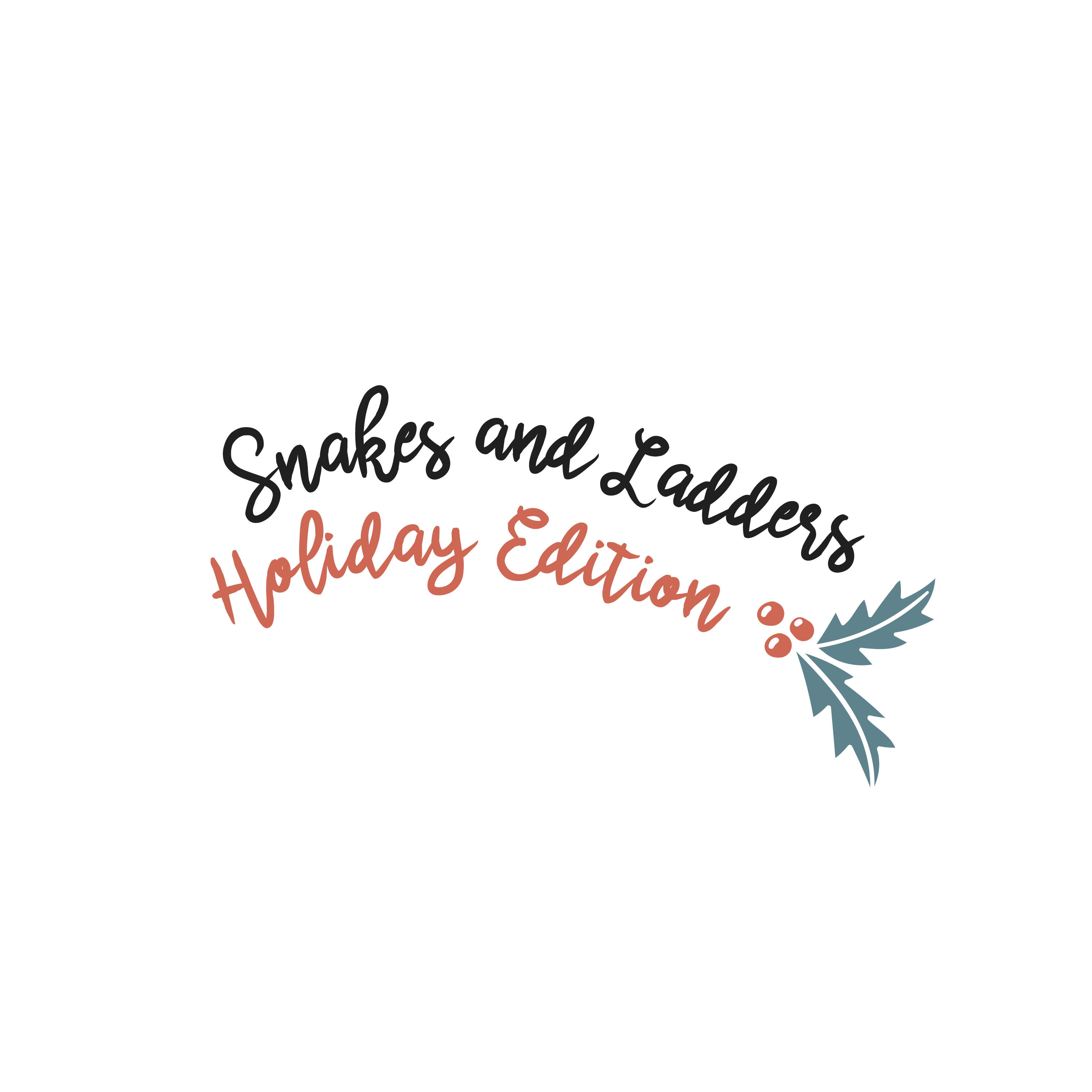 English version of the logo of the snakes and ladders holiday edition made by Les Belles Combines