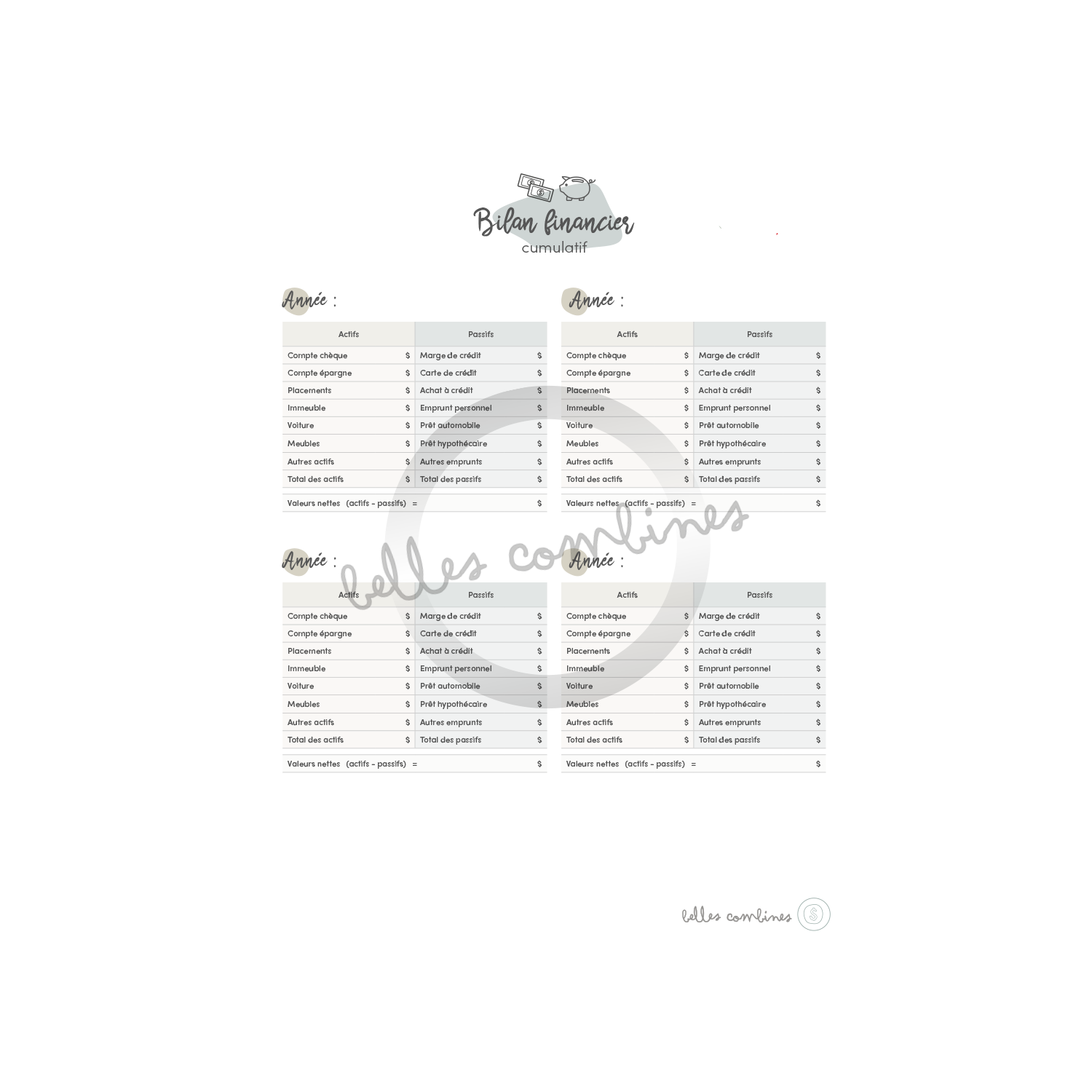 Bilan financier cumulatif