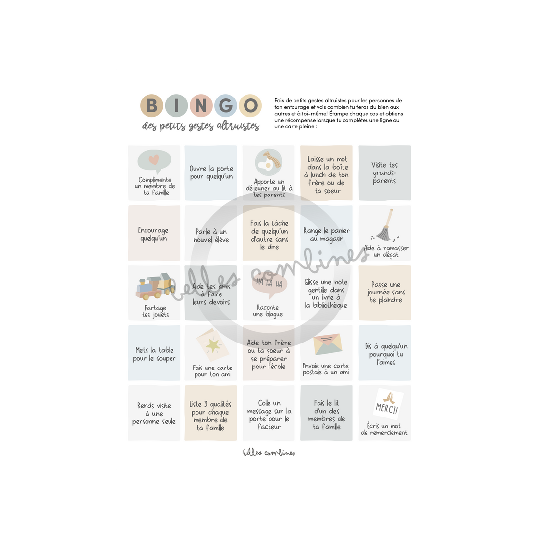 Bingo for small altruistic gestures