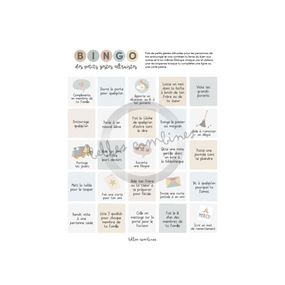 Bingo for small altruistic gestures